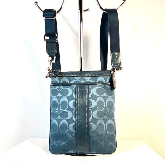 Coach Signature Swingpak in rich blue Hue Crossbody Bag with Adjustable Strap - Picture 1 of 15